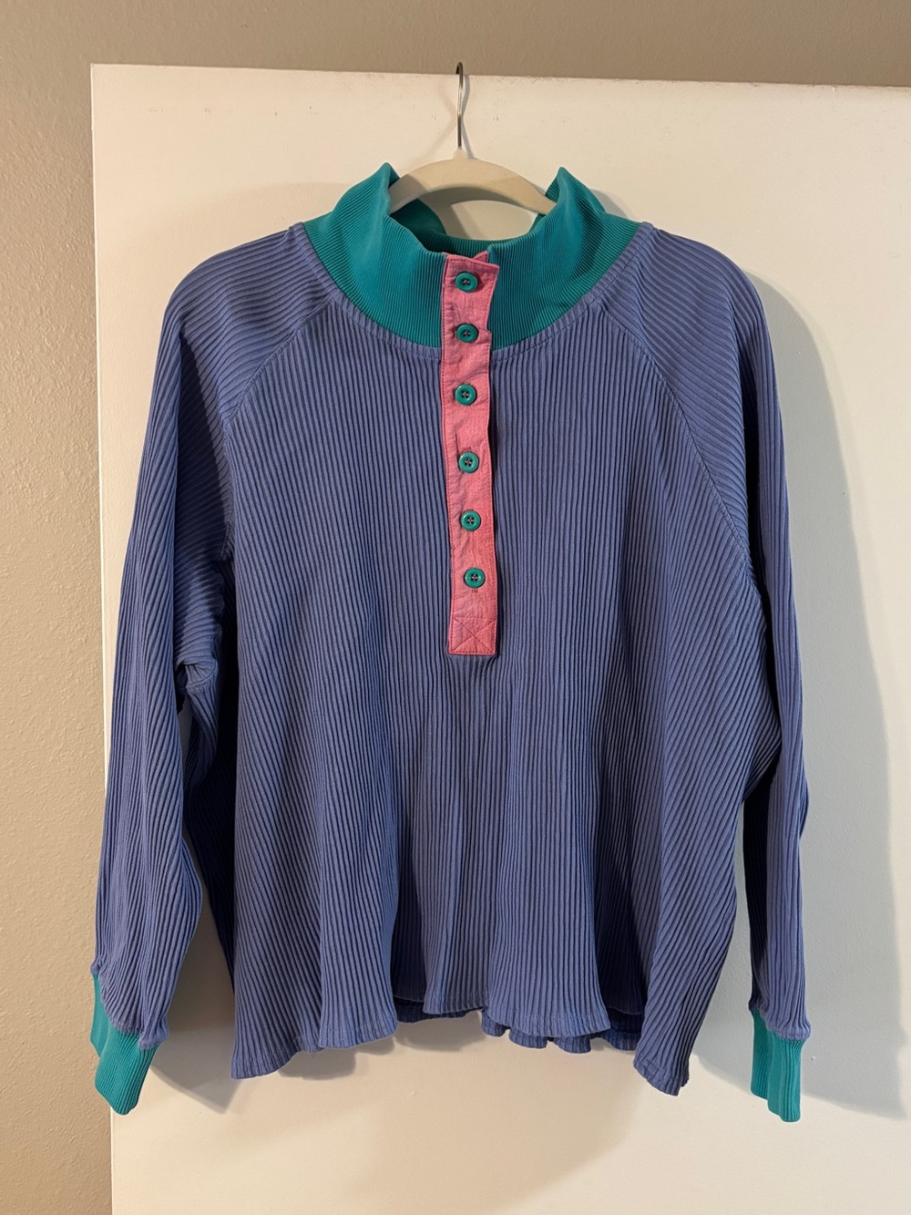Mokuyobi Ripple Rib Oversized Pullover Sweatshirt